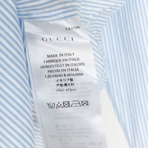Gucci Blue & White Striped Cotton-Poplin Buttoned Shirt - Picture 10 of 12